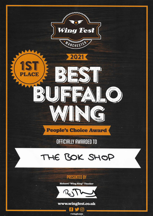 Wingfest award for the People's Choice Wings