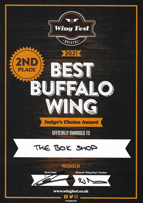 Wingfest award for the Best Buffalo Wings